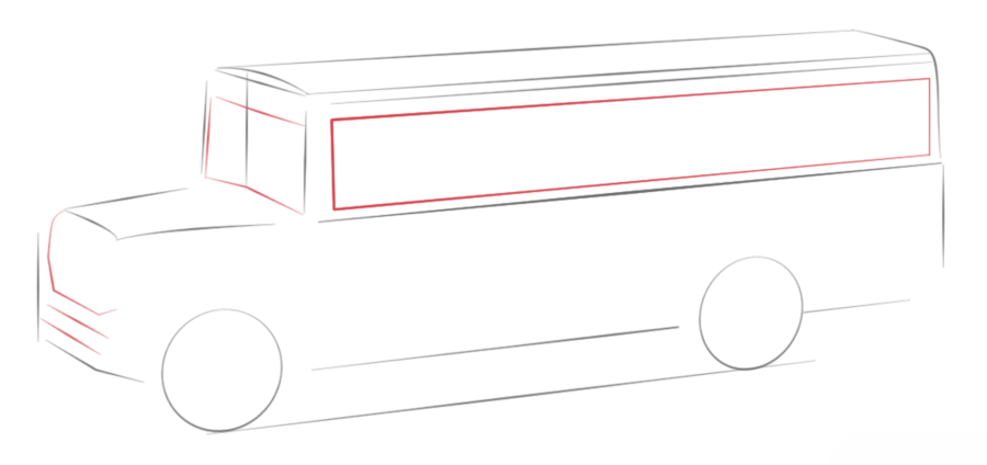 Нарисовать автобус карандашом поэтапно
